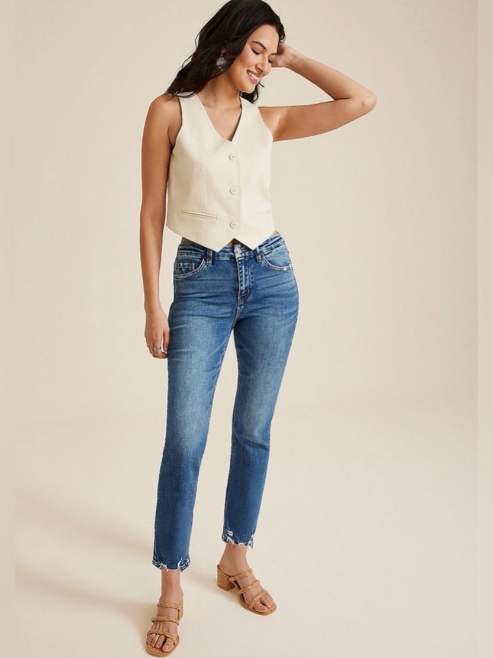 Flying Monkey Blue Jeans Raw Hem Ankle, size 27